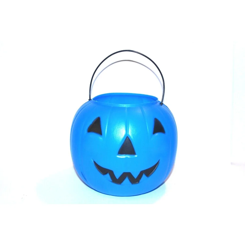 General Foam Plastics Halloween Jack-O-Lantern Blue Pumpkin Candy Pail Tote